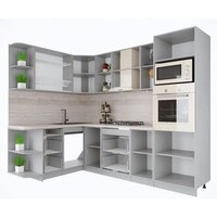 Готовая кухня Интерлиния Мила Крафт 1.68x2.6 левая (дуб английский) - Превью изображения №3 — Интернет-магазин Time-Shop