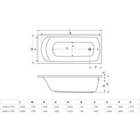 Ванна Excellent Lamia 170x75 - Превью изображения №6 — Интернет-магазин Time-Shop