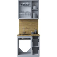 Готовая кухня Интерлиния Мила Шато 0.8А (мята/мята/дуб бунратти) - Превью изображения №4 — Интернет-магазин Time-Shop