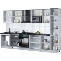 Готовая кухня Интерлиния Мила Gloss 3.3-ПМ2 (белый глянец/белый глянец/кастилло темный) - Превью изображения №3 — Интернет-магазин Time-Shop