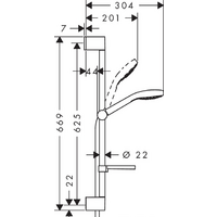 Душевой гарнитур  Hansgrohe Croma Select Е Vario 26586400 - Превью изображения №9 — Интернет-магазин Time-Shop