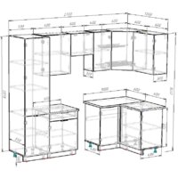 Готовая кухня ВерсоМебель Эко-2 1.2x2.7 правая (дуб крафт золотой/антрацит/ст.золотистый дуб) - Превью изображения №6 — Интернет-магазин Time-Shop