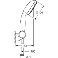 Душевой гарнитур  Grohe Tempesta 100 2760110E - Превью изображения №2 — Интернет-магазин Time-Shop