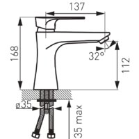 Смеситель Ferro Algeo Square BAQ2BLC - Превью изображения №2 — Интернет-магазин Time-Shop