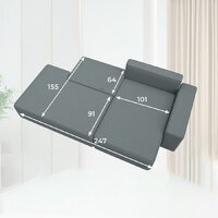 Угловой диван Лига диванов Лига-079 правый 129813 (рогожка амур 07 серый) - Превью изображения №12 — Интернет-магазин Time-Shop