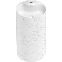 Умывальник Wellsee Chalice Perfection 230626000 (отдельностоящий, с отверстием под смеситель, цвет матовый белый мрамор/глянцевый белый) - Превью изображения №2 — Интернет-магазин Time-Shop