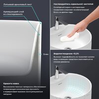 Умывальник Wellsee Chalice Perfection 230626000 (отдельностоящий, с отверстием под смеситель, цвет матовый белый мрамор/глянцевый белый) - Превью изображения №4 — Интернет-магазин Time-Shop