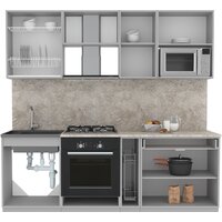 Готовая кухня Интерлиния Мила Лайт 2.2 ВТ (персидский жемчуг/антрацит/травертин серый) - Превью изображения №6 — Интернет-магазин Time-Shop