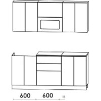 Готовая кухня Артём-Мебель Адель со стеклом МДФ 1.8м (жемчуг матовый текстурный) - Превью изображения №2 — Интернет-магазин Time-Shop