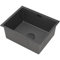 Кухонная мойка Roxen Uno 560210-54BS под столешницу графит/текстурная поверхность (ролл-мат, дозатор, сифон) - Превью изображения №5 — Интернет-магазин Time-Shop