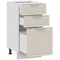 Шкаф напольный Трия Белладжио 1Н4Я3 (белый/софт панакота) - Превью изображения №2 — Интернет-магазин Time-Shop