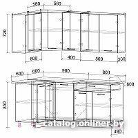 Готовая кухня Интерлиния Мила Лайт 1.2x1.8 (белый платинум/бетон/бискайская сосна) - Превью изображения №4 — Интернет-магазин Time-Shop