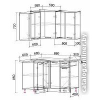 Готовая кухня Интерлиния Мила Лайт 1.2x1.2 (белый платинум/бетон портленд/белый гранит) - Превью изображения №4 — Интернет-магазин Time-Shop