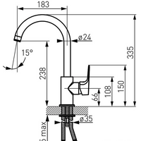 Смеситель Ferro Tiga VerdeLine BTG4VL - Превью изображения №2 — Интернет-магазин Time-Shop