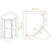 Душевой уголок RGW PA-091 35089180-11 80x100 (хром/прозрачное стекло) - Превью изображения №2 — Интернет-магазин Time-Shop