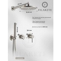 Душевая система  Filarete Roun FL1030 (Никель) - Превью изображения №3 — Интернет-магазин Time-Shop