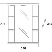  Onika Шкаф с зеркалом Глория 55.01 R 205505 - Превью изображения №3 — Интернет-магазин Time-Shop