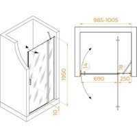 Душевая дверь RGW LE-004B 351200410-24 (черный/матовое стекло) - Превью изображения №2 — Интернет-магазин Time-Shop