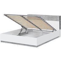 Кровать Интерлиния Quartz QZ-К160 с ПМ (белый платинум/бетон) - Превью изображения №2 — Интернет-магазин Time-Shop