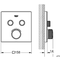 Смеситель без скрытого механизма Grohe Grohtherm SmartControl 29156LS0 - Превью изображения №2 — Интернет-магазин Time-Shop
