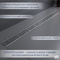 Трап/канал Lauter 2120621-LGH 1200x70 (хром) - Превью изображения №2 — Интернет-магазин Time-Shop