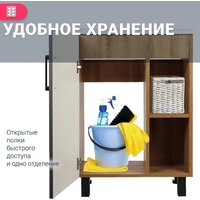  Doratiz Тумба под умывальник Лофт 50 9912.017 (графит/ватан) - Превью изображения №6 — Интернет-магазин Time-Shop