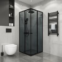 Душевой уголок Niagara Eco NG-1008-14QT 80x80x190 (черный/стекло тонированное) - Превью изображения №3 — Интернет-магазин Time-Shop