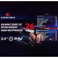 Набор трещотка с головками Everforce EF-68262-5MPB (26 предметов) - Превью изображения №5 — Интернет-магазин Time-Shop