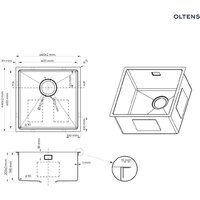 Кухонная мойка Oltens Hydda 71103100 - Превью изображения №2 — Интернет-магазин Time-Shop