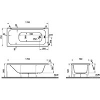Ванна Vitra Optimum Neo 170x75 64570001000 - Превью изображения №3 — Интернет-магазин Time-Shop