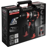 Дрель-шуруповерт ELITECH CD 16UL2 E2201.078.02 (с 2-мя АКБ, кейс) - Превью изображения №3 — Интернет-магазин Time-Shop