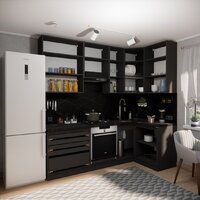 Готовая кухня ВерсоМебель Эко Премиум 1.2x2.4 правая (белый фасадный/ст. тунис) - Превью изображения №6 — Интернет-магазин Time-Shop