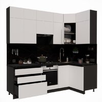 Готовая кухня ВерсоМебель Эко Премиум 1.2x2.4 правая (белый фасадный/ст. тунис) - Превью изображения №2 — Интернет-магазин Time-Shop