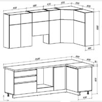 Готовая кухня ВерсоМебель Эко Премиум 1.2x2.4 правая (белый фасадный/ст. тунис) - Превью изображения №8 — Интернет-магазин Time-Shop
