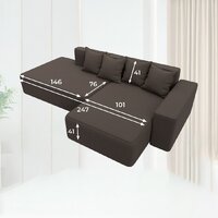 Угловой диван Лига диванов Лига-079 правый 129812 (рогожка амур 05 коричневый) - Превью изображения №9 — Интернет-магазин Time-Shop