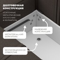 Угловой диван Лига диванов Лига-079 правый 129812 (рогожка амур 05 коричневый) - Превью изображения №7 — Интернет-магазин Time-Shop