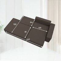 Угловой диван Лига диванов Лига-079 правый 129812 (рогожка амур 05 коричневый) - Превью изображения №12 — Интернет-магазин Time-Shop