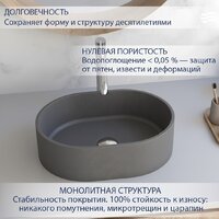 Умывальник Lauter Oliva 21O483G (Grey) - Превью изображения №2 — Интернет-магазин Time-Shop