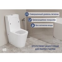 Унитаз напольный Lauter W76 P-TRAP 21122762 + гигиенический душ Mild 21LT072BM (горизонтальный выпуск) - Превью изображения №4 — Интернет-магазин Time-Shop