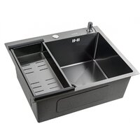 Кухонная мойка Avina Futur FK 4848 B Eco Embossing (черный нано) - Превью изображения №2 — Интернет-магазин Time-Shop