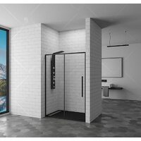 Душевая дверь RGW SV-12B 150 (черный/прозрачное стекло) - Превью изображения №2 — Интернет-магазин Time-Shop