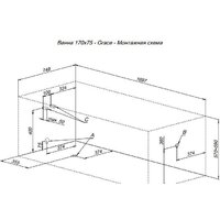 Ванна Aquanet Grace 170x75 00312397 - Превью изображения №10 — Интернет-магазин Time-Shop