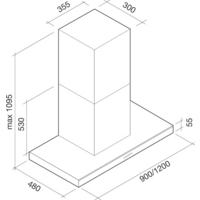 Кухонная вытяжка Falmec Lumina NRS 120 800 м3/ч (нержавеющая сталь) - Превью изображения №4 — Интернет-магазин Time-Shop