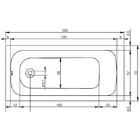 Ванна Riho Dola 150x70 (с ножками) - Превью изображения №2 — Интернет-магазин Time-Shop