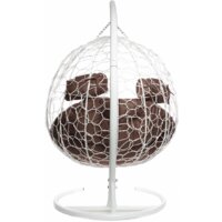 Подвесное кресло M-Group Для двоих 11450105 (белый ротанг/коричневая подушка) - Превью изображения №3 — Интернет-магазин Time-Shop