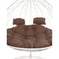 Подвесное кресло M-Group Для двоих 11450105 (белый ротанг/коричневая подушка) - Превью изображения №7 — Интернет-магазин Time-Shop