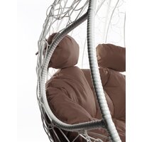 Подвесное кресло M-Group Для двоих 11450105 (белый ротанг/коричневая подушка) - Превью изображения №8 — Интернет-магазин Time-Shop