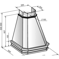 Кухонная вытяжка Elikor Пергола 60П-650-П3Л (бежевый/дуб неокрашенный) (840782) - Превью изображения №2 — Интернет-магазин Time-Shop
