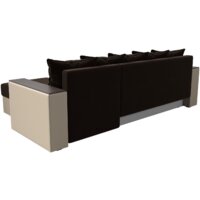 Угловой диван Лига диванов Дубай лайт правый 114183 (микровельвет коричневый/экокожа бежевый) - Превью изображения №5 — Интернет-магазин Time-Shop