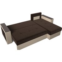 Угловой диван Лига диванов Дубай лайт правый 114183 (микровельвет коричневый/экокожа бежевый) - Превью изображения №6 — Интернет-магазин Time-Shop